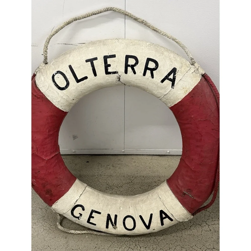 Vintage Italian Ship Olterra Life Ring Authentic